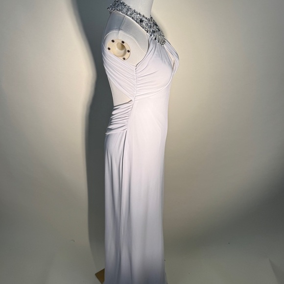 70s Inspired White Rhinestone Evening Gown - Picture 6 of 11